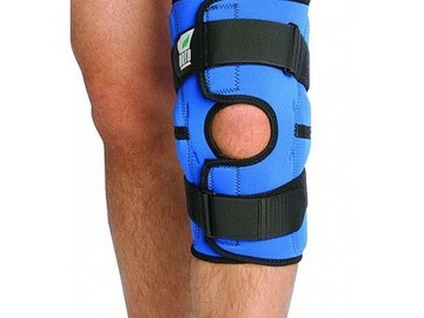 Fixation of the bandage to reduce the load on the knee joint during the worsening of arthrosis